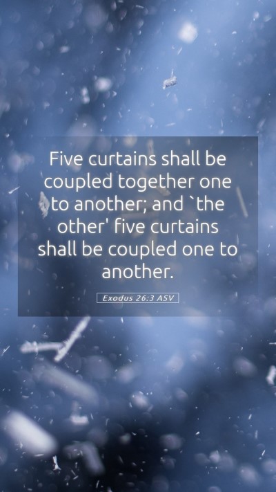 Picture 05 - Exodus 26:3 ASV Mobile Phone Wallpaper - Five curtains shall be coupled together one to - Mobile Bible Verse Wallpaper
