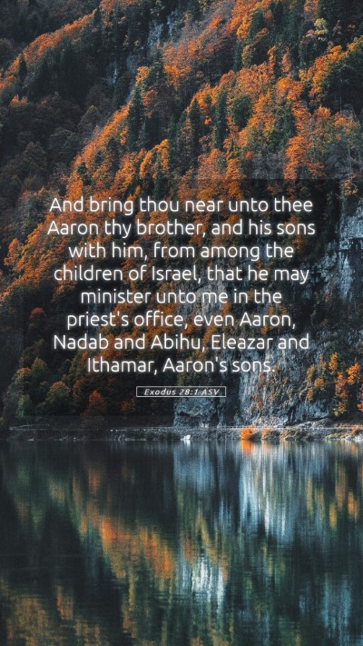 Picture 05 - Exodus 28:1 ASV Mobile Phone Wallpaper - And bring thou near unto thee Aaron thy brother, - Mobile Bible Verse Wallpaper