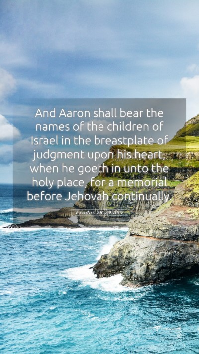 Picture 05 - Exodus 28:29 ASV Mobile Phone Wallpaper - And Aaron shall bear the names of the children of - Mobile Bible Verse Wallpaper