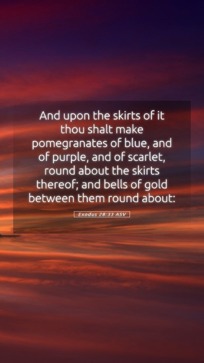 Picture 05 - Exodus 28:33 ASV Mobile Phone Wallpaper - And upon the skirts of it thou shalt make - Mobile Bible Verse Wallpaper