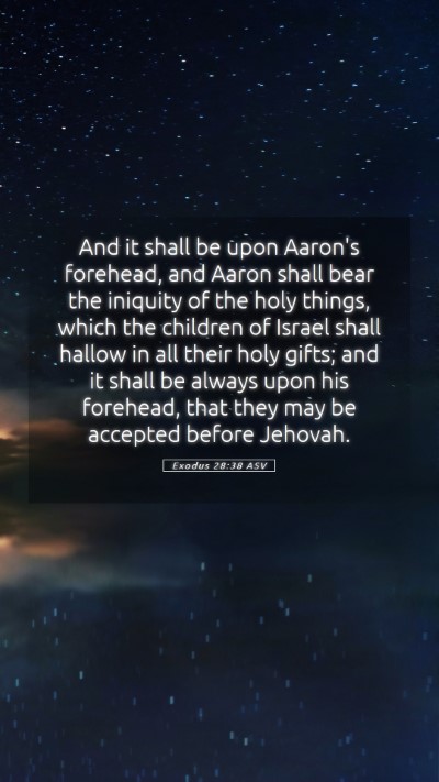 Picture 05 - Exodus 28:38 ASV Mobile Phone Wallpaper - And it shall be upon Aaron's forehead, and Aaron - Mobile Bible Verse Wallpaper