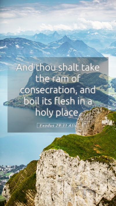 Picture 05 - Exodus 29:31 ASV Mobile Phone Wallpaper - And thou shalt take the ram of consecration, and - Mobile Bible Verse Wallpaper