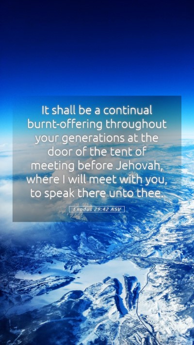 Picture 05 - Exodus 29:42 ASV Mobile Phone Wallpaper - It shall be a continual burnt-offering throughout - Mobile Bible Verse Wallpaper