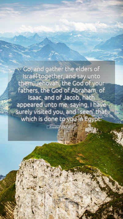 Picture 05 - Exodus 3:16 ASV Mobile Phone Wallpaper - Go, and gather the elders of Israel together, and - Mobile Bible Verse Wallpaper