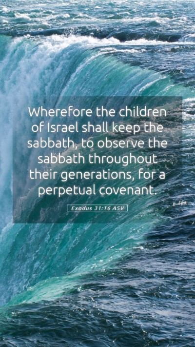 Picture 05 - Exodus 31:16 ASV Mobile Phone Wallpaper - Wherefore the children of Israel shall keep the - Mobile Bible Verse Wallpaper