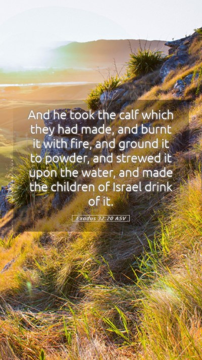 Picture 05 - Exodus 32:20 ASV Mobile Phone Wallpaper - And he took the calf which they had made, and - Mobile Bible Verse Wallpaper