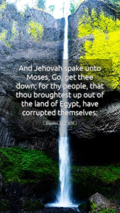 Picture 05 - Exodus 32:7 ASV Mobile Phone Wallpaper - And Jehovah spake unto Moses, Go, get thee down; - Mobile Bible Verse Wallpaper