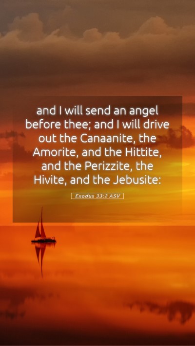 Picture 05 - Exodus 33:2 ASV Mobile Phone Wallpaper - and I will send an angel before thee; and I will - Mobile Bible Verse Wallpaper