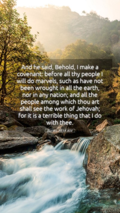 Picture 05 - Exodus 34:10 ASV Mobile Phone Wallpaper - And he said, Behold, I make a covenant: before - Mobile Bible Verse Wallpaper