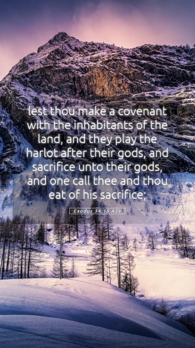 Picture 05 - Exodus 34:15 ASV Mobile Phone Wallpaper - lest thou make a covenant with the inhabitants of - Mobile Bible Verse Wallpaper
