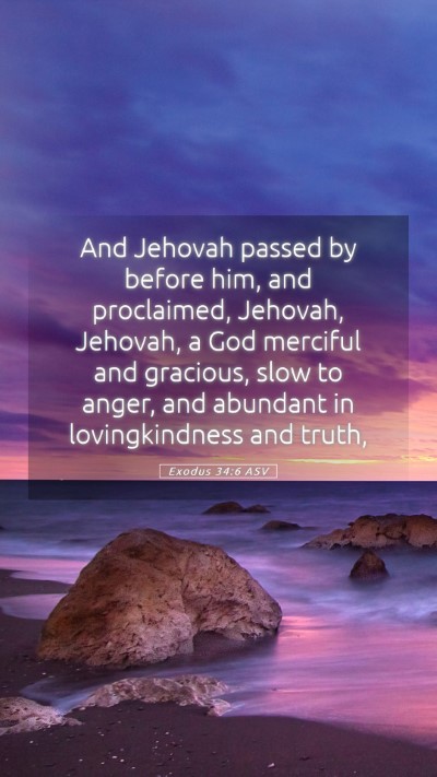 Picture 05 - Exodus 34:6 ASV Mobile Phone Wallpaper - And Jehovah passed by before him, and proclaimed, - Mobile Bible Verse Wallpaper