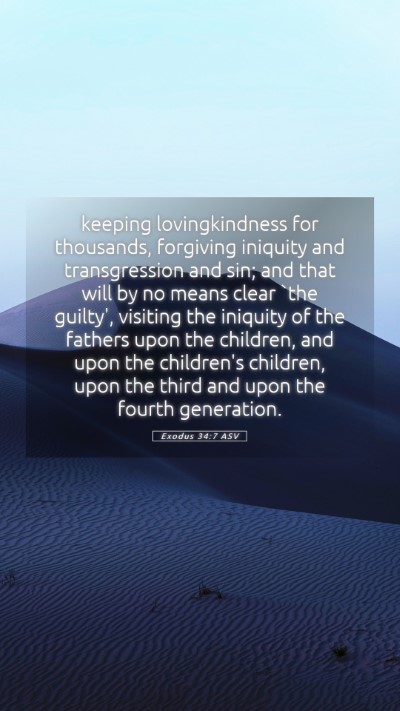 Picture 05 - Exodus 34:7 ASV Mobile Phone Wallpaper - keeping lovingkindness for thousands, forgiving - Mobile Bible Verse Wallpaper
