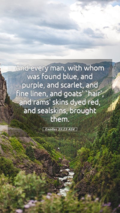 Picture 05 - Exodus 35:23 ASV Mobile Phone Wallpaper - And every man, with whom was found blue, and - Mobile Bible Verse Wallpaper