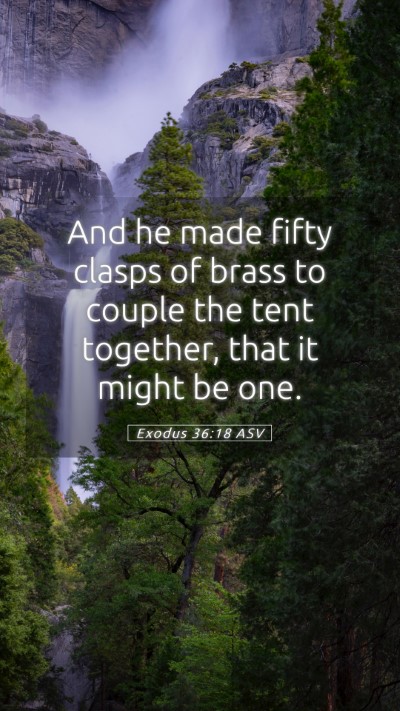 Picture 05 - Exodus 36:18 ASV Mobile Phone Wallpaper - And he made fifty clasps of brass to couple the - Mobile Bible Verse Wallpaper