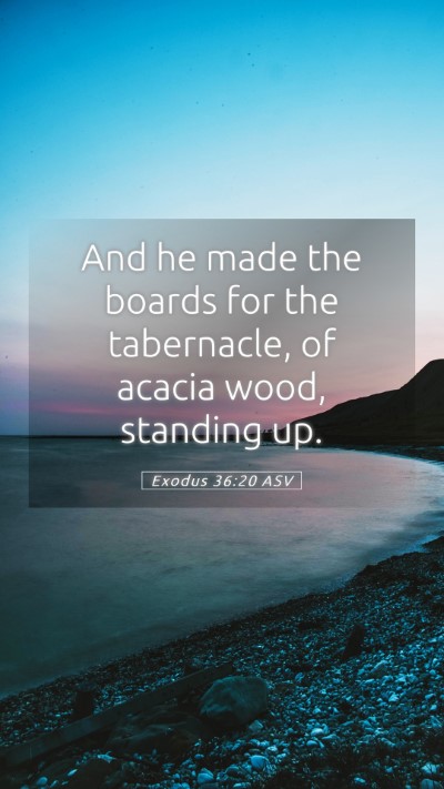 Picture 05 - Exodus 36:20 ASV Mobile Phone Wallpaper - And he made the boards for the tabernacle, of - Mobile Bible Verse Wallpaper