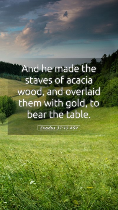 Picture 05 - Exodus 37:15 ASV Mobile Phone Wallpaper - And he made the staves of acacia wood, and - Mobile Bible Verse Wallpaper