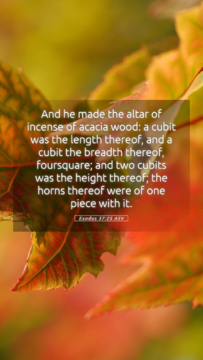 Picture 05 - Exodus 37:25 ASV Mobile Phone Wallpaper - And he made the altar of incense of acacia wood: - Mobile Bible Verse Wallpaper