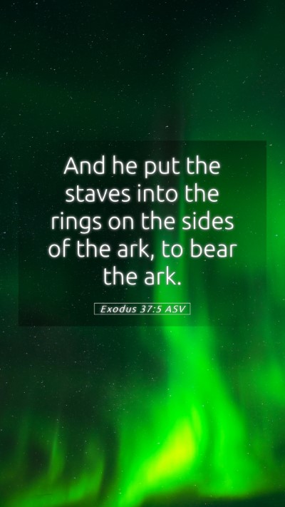 Picture 05 - Exodus 37:5 ASV Mobile Phone Wallpaper - And he put the staves into the rings on the sides - Mobile Bible Verse Wallpaper
