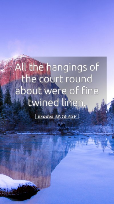 Picture 05 - Exodus 38:16 ASV Mobile Phone Wallpaper - All the hangings of the court round about were of - Mobile Bible Verse Wallpaper