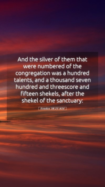 Picture 05 - Exodus 38:25 ASV Mobile Phone Wallpaper - And the silver of them that were numbered of the - Mobile Bible Verse Wallpaper