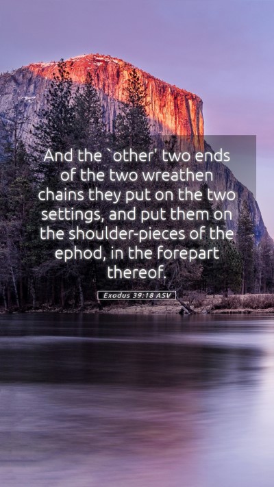 Picture 05 - Exodus 39:18 ASV Mobile Phone Wallpaper - And the `other' two ends of the two wreathen - Mobile Bible Verse Wallpaper