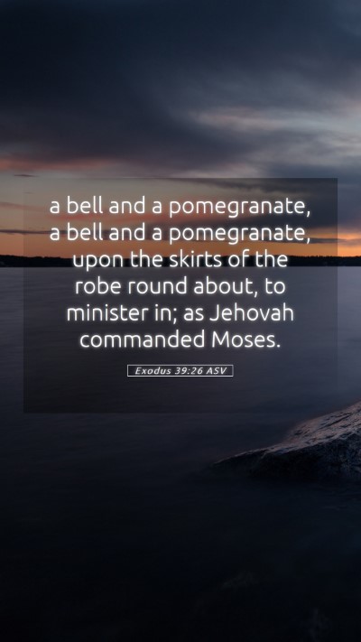 Picture 05 - Exodus 39:26 ASV Mobile Phone Wallpaper - a bell and a pomegranate, a bell and a - Mobile Bible Verse Wallpaper