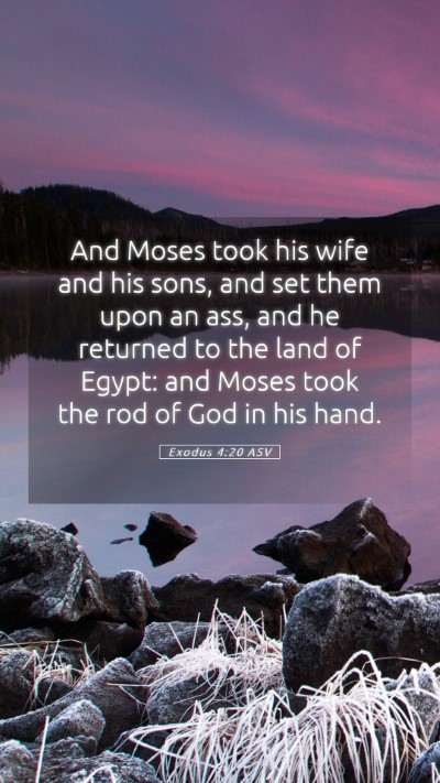 Picture 05 - Exodus 4:20 ASV Mobile Phone Wallpaper - And Moses took his wife and his sons, and set - Mobile Bible Verse Wallpaper