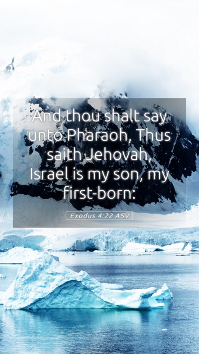 Picture 05 - Exodus 4:22 ASV Mobile Phone Wallpaper - And thou shalt say unto Pharaoh, Thus saith - Mobile Bible Verse Wallpaper