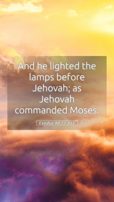 Picture 05 - Exodus 40:25 ASV Mobile Phone Wallpaper - And he lighted the lamps before Jehovah; as - Mobile Bible Verse Wallpaper