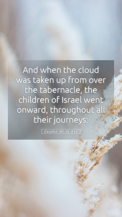Picture 05 - Exodus 40:36 ASV Mobile Phone Wallpaper - And when the cloud was taken up from over the - Mobile Bible Verse Wallpaper