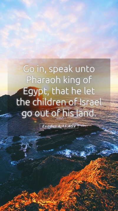 Picture 05 - Exodus 6:11 ASV Mobile Phone Wallpaper - Go in, speak unto Pharaoh king of Egypt, that he - Mobile Bible Verse Wallpaper