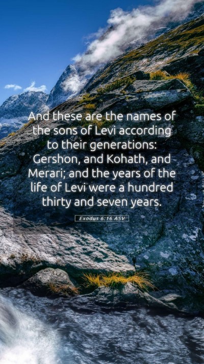 Picture 05 - Exodus 6:16 ASV Mobile Phone Wallpaper - And these are the names of the sons of Levi - Mobile Bible Verse Wallpaper