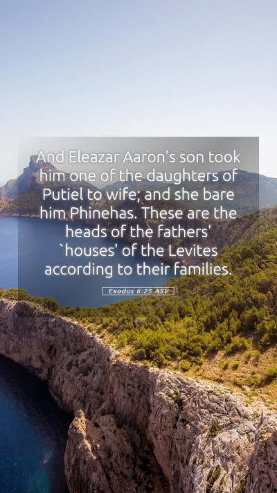 Picture 05 - Exodus 6:25 ASV Mobile Phone Wallpaper - And Eleazar Aaron's son took him one of the - Mobile Bible Verse Wallpaper