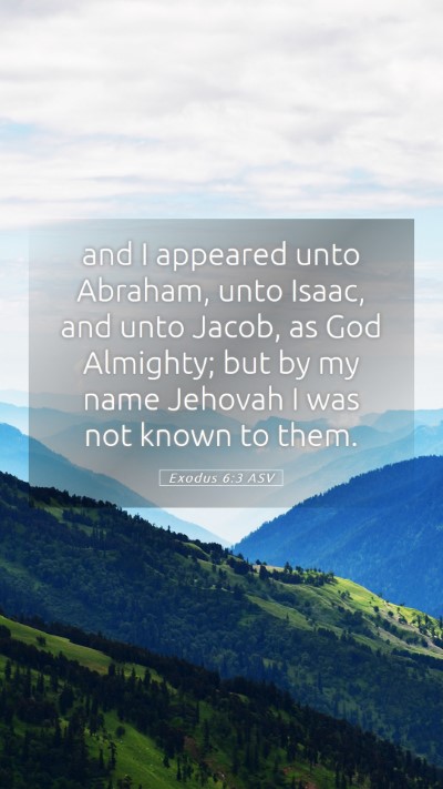 Picture 05 - Exodus 6:3 ASV Mobile Phone Wallpaper - and I appeared unto Abraham, unto Isaac, and unto - Mobile Bible Verse Wallpaper