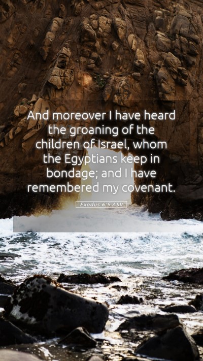 Picture 05 - Exodus 6:5 ASV Mobile Phone Wallpaper - And moreover I have heard the groaning of the - Mobile Bible Verse Wallpaper