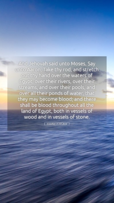 Picture 05 - Exodus 7:19 ASV Mobile Phone Wallpaper - And Jehovah said unto Moses, Say unto Aaron, Take - Mobile Bible Verse Wallpaper