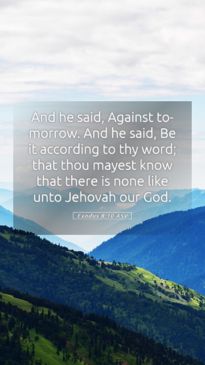 Picture 05 - Exodus 8:10 ASV Mobile Phone Wallpaper - And he said, Against to-morrow. And he said, Be - Mobile Bible Verse Wallpaper