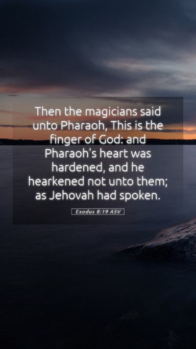 Picture 05 - Exodus 8:19 ASV Mobile Phone Wallpaper - Then the magicians said unto Pharaoh, This is the - Mobile Bible Verse Wallpaper