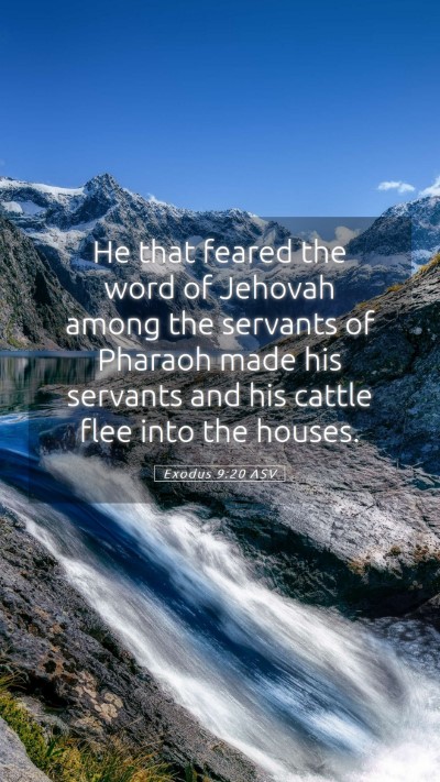 Picture 05 - Exodus 9:20 ASV Mobile Phone Wallpaper - He that feared the word of Jehovah among the - Mobile Bible Verse Wallpaper