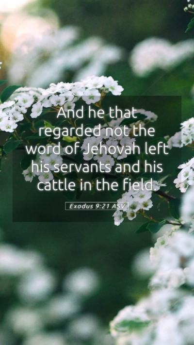 Picture 05 - Exodus 9:21 ASV Mobile Phone Wallpaper - And he that regarded not the word of Jehovah left - Mobile Bible Verse Wallpaper