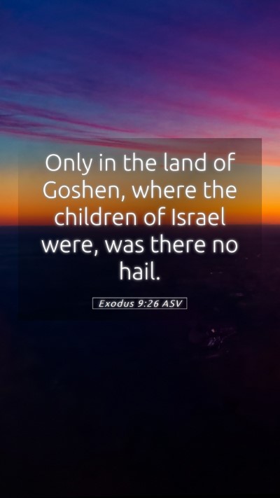 Picture 05 - Exodus 9:26 ASV Mobile Phone Wallpaper - Only in the land of Goshen, where the children of - Mobile Bible Verse Wallpaper