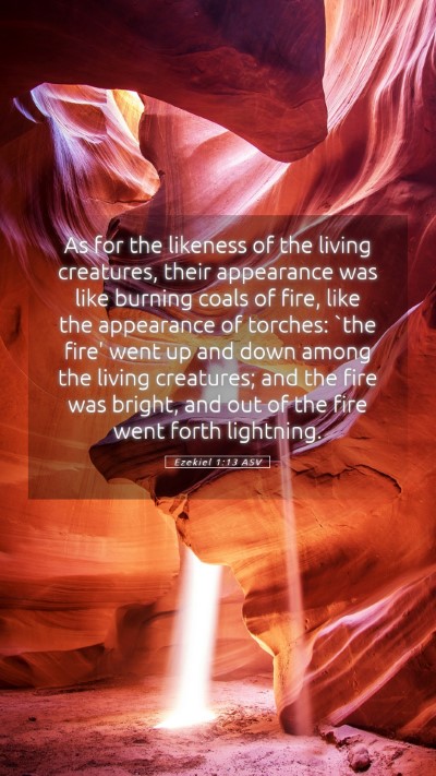 Picture 05 - Ezekiel 1:13 ASV Mobile Phone Wallpaper - As for the likeness of the living creatures, - Mobile Bible Verse Wallpaper