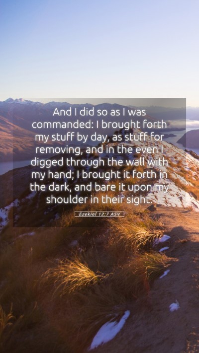 Picture 05 - Ezekiel 12:7 ASV Mobile Phone Wallpaper - And I did so as I was commanded: I brought forth - Mobile Bible Verse Wallpaper