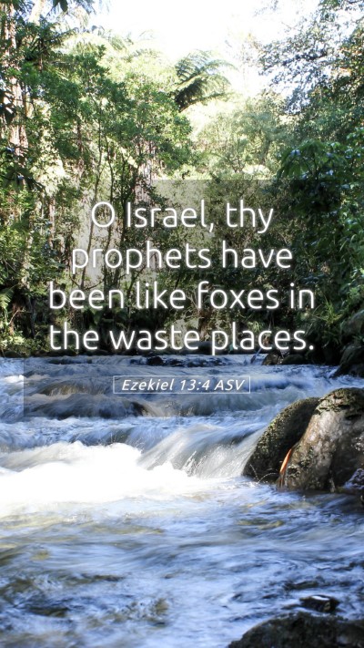 Picture 05 - Ezekiel 13:4 ASV Mobile Phone Wallpaper - O Israel, thy prophets have been like foxes in - Mobile Bible Verse Wallpaper