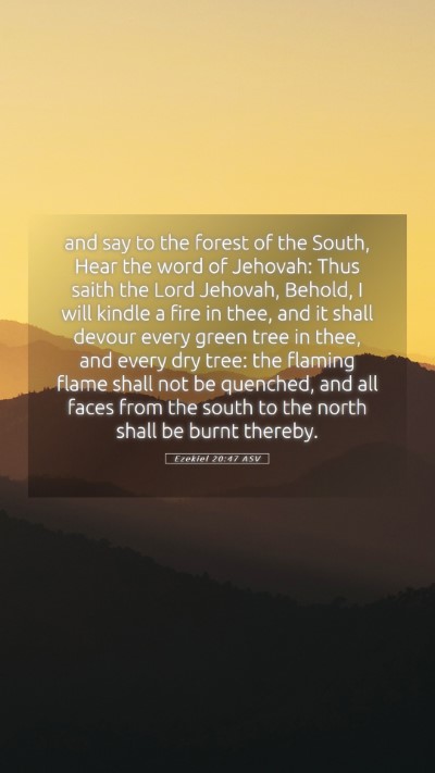 Picture 05 - Ezekiel 20:47 ASV Mobile Phone Wallpaper - and say to the forest of the South, Hear the word - Mobile Bible Verse Wallpaper