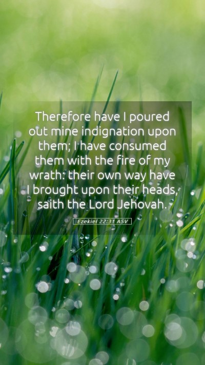 Picture 05 - Ezekiel 22:31 ASV Mobile Phone Wallpaper - Therefore have I poured out mine indignation upon - Mobile Bible Verse Wallpaper