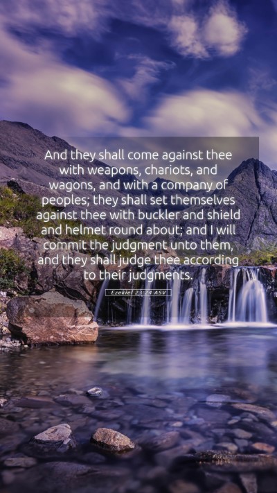Picture 05 - Ezekiel 23:24 ASV Mobile Phone Wallpaper - And they shall come against thee with weapons, - Mobile Bible Verse Wallpaper
