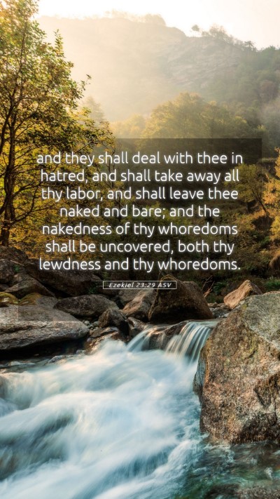 Picture 05 - Ezekiel 23:29 ASV Mobile Phone Wallpaper - and they shall deal with thee in hatred, and - Mobile Bible Verse Wallpaper