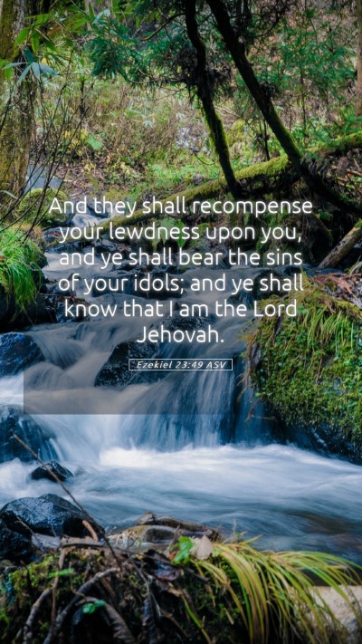 Picture 05 - Ezekiel 23:49 ASV Mobile Phone Wallpaper - And they shall recompense your lewdness upon you, - Mobile Bible Verse Wallpaper