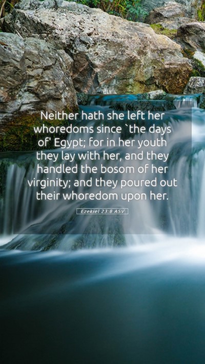 Picture 05 - Ezekiel 23:8 ASV Mobile Phone Wallpaper - Neither hath she left her whoredoms since `the - Mobile Bible Verse Wallpaper